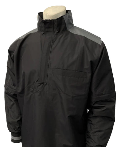 ASK340 Smitty MLB-Style Baseball Convertible Jacket Black w/ Charcoal Accents